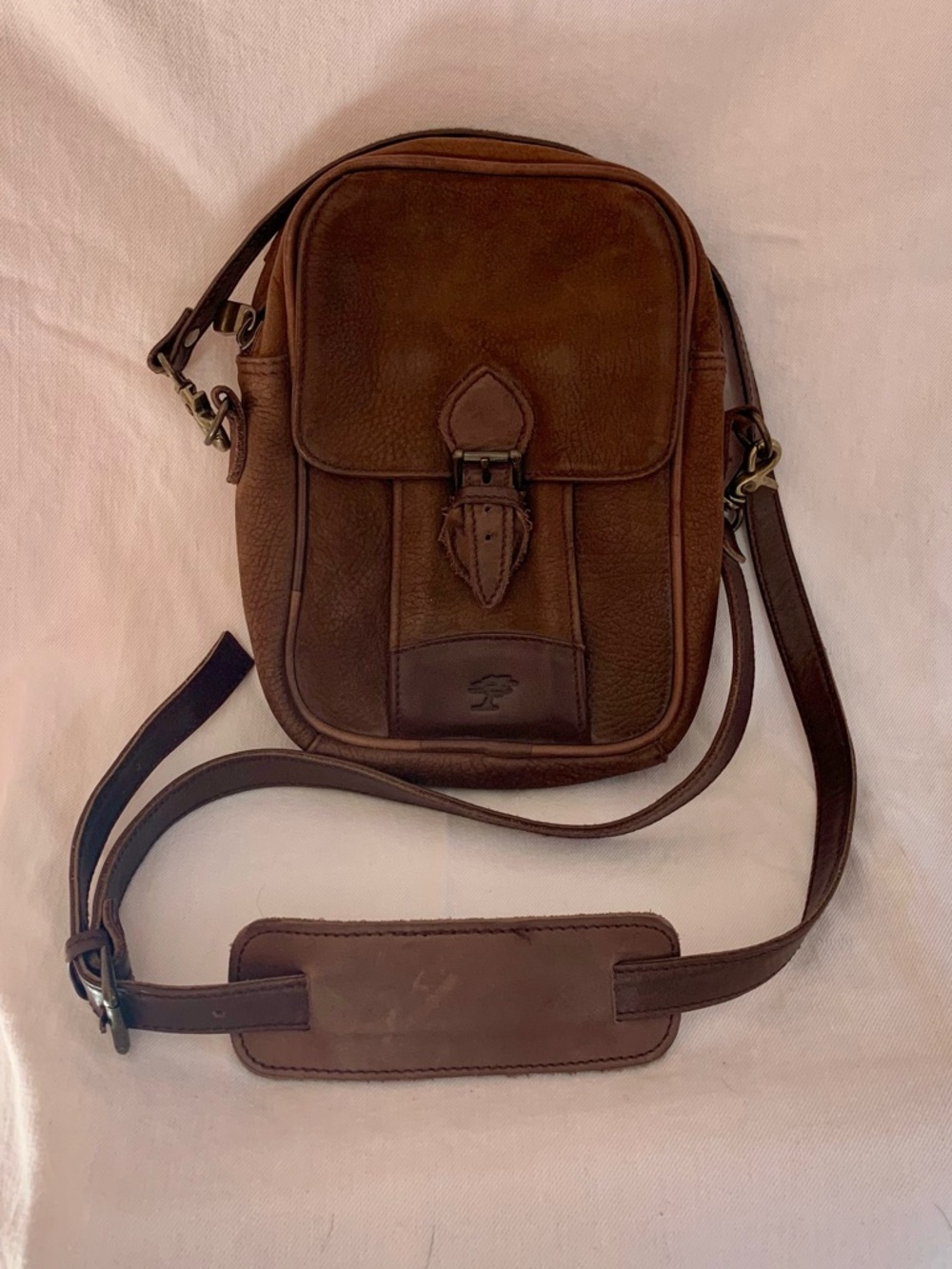 Ellington Brown Leather Organizer Crossbody Bag